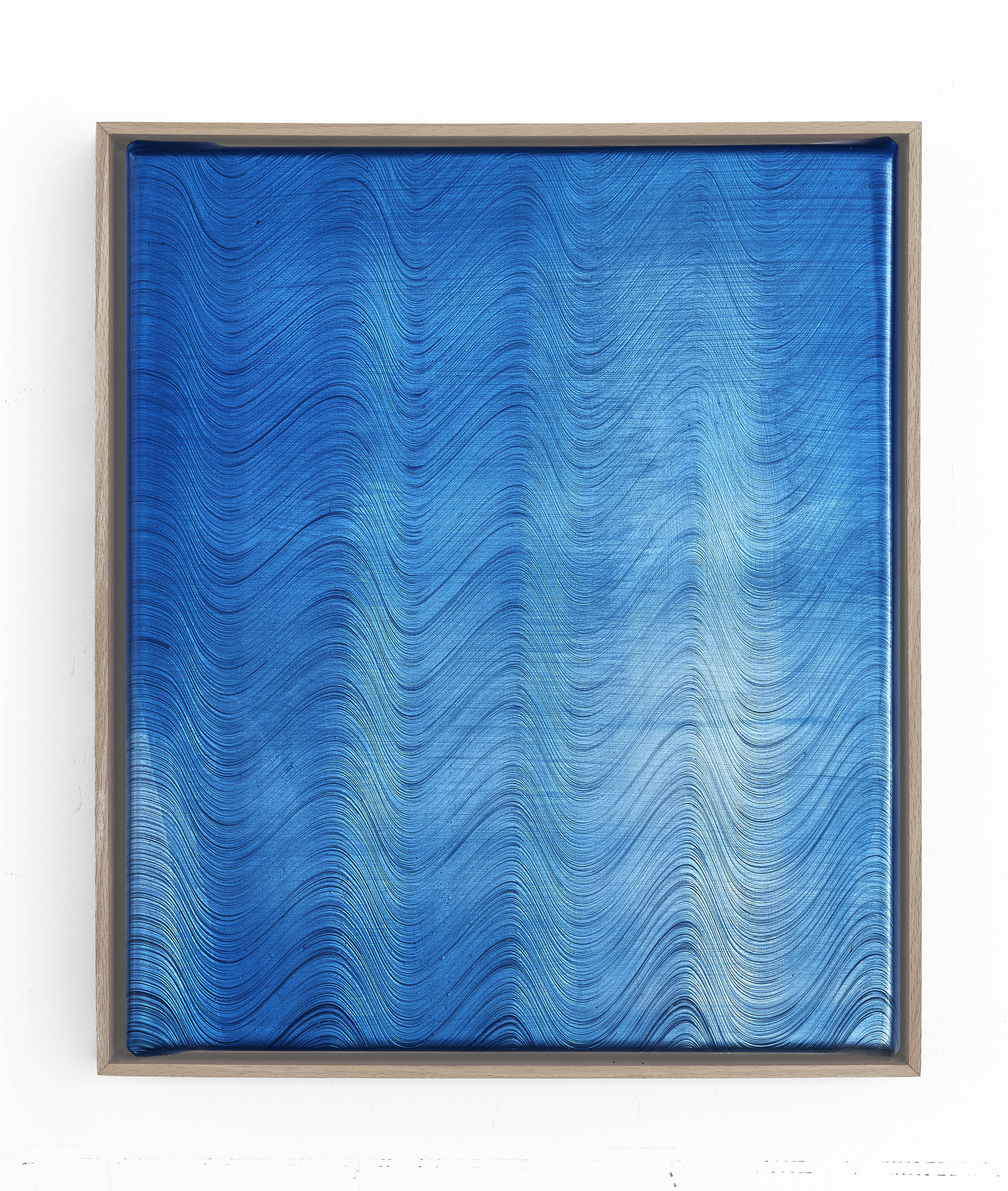Oliver Roura. Strukturelles Blau, 2020. Acrílico sobre dibond. 35 x 30 cm.